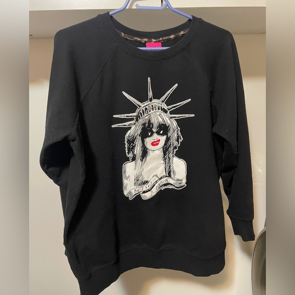 Torrid Betsey Johnson Black Sweatshirt with Statue Graphic